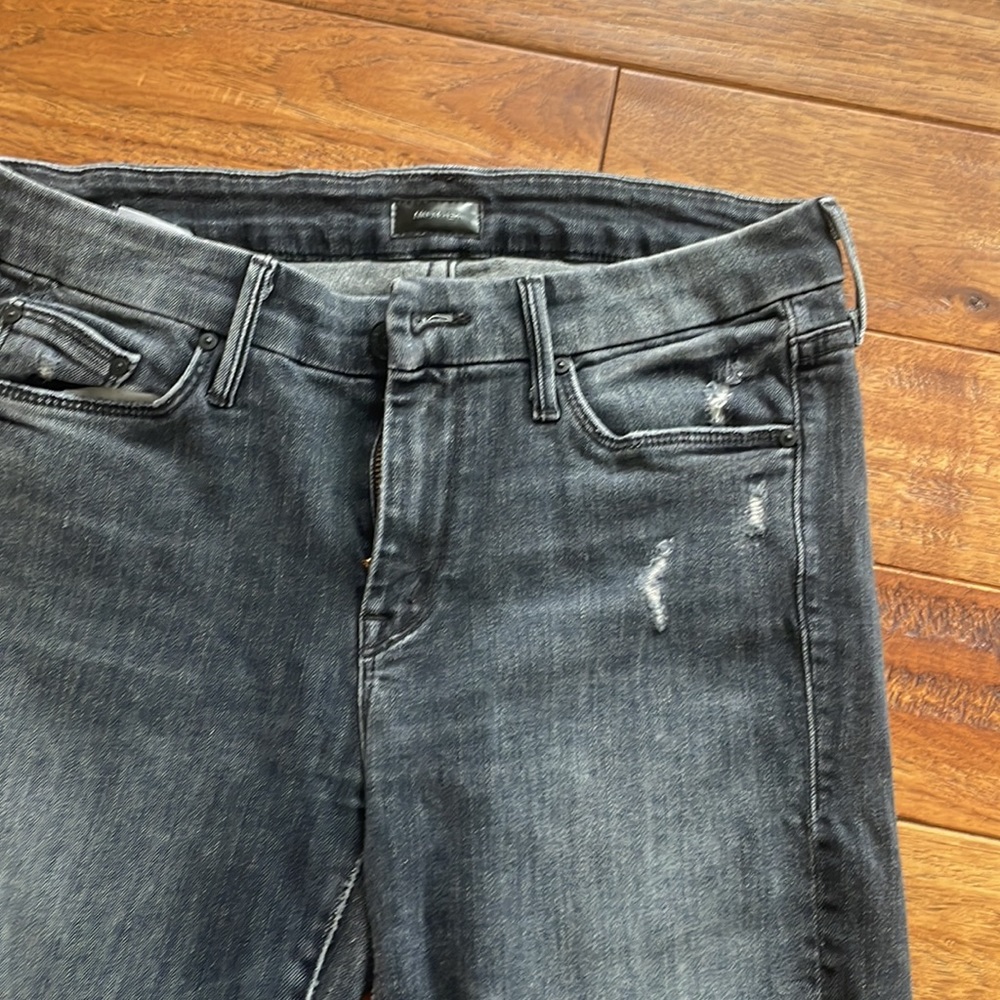 MOTHER denim, Undone Hem Looker Ankle, Black Jeans, size 28 - Picture 4 of 9